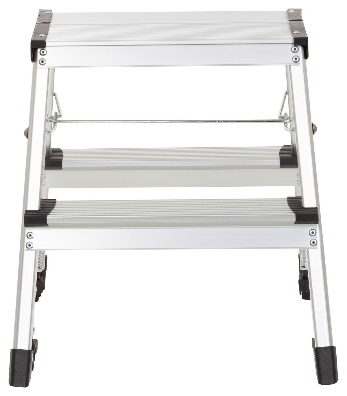 Klapptrittleiter Solid Vi - Alufarben, Basics, Metall (39,5/46/23cm) - MID.YOU