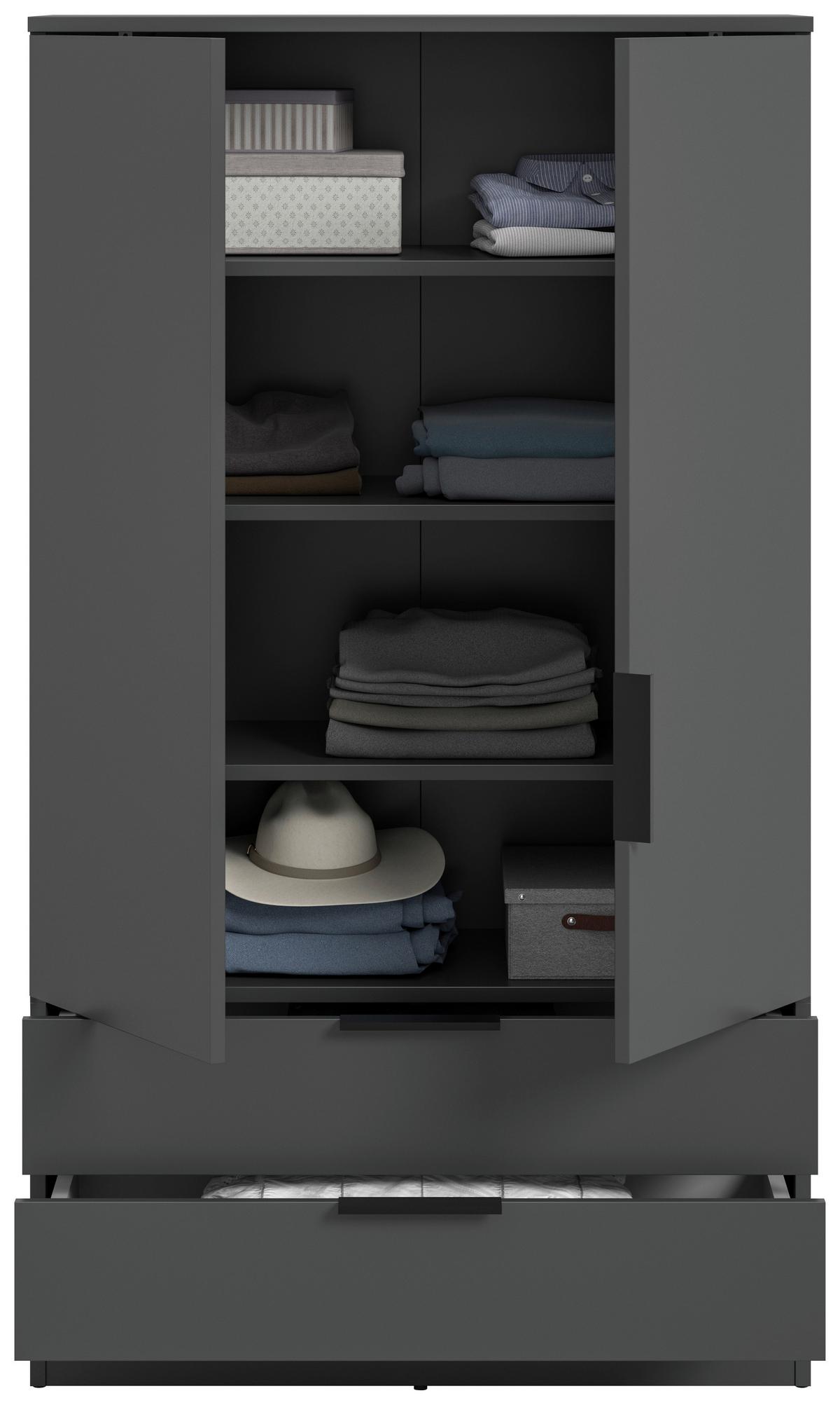 DREHTÜRENSCHRANK Kopenhagen Anthrazit B: 80cm - Anthrazit, MODERN, Holzwerkstoff (80/140/37cm) - Livetastic