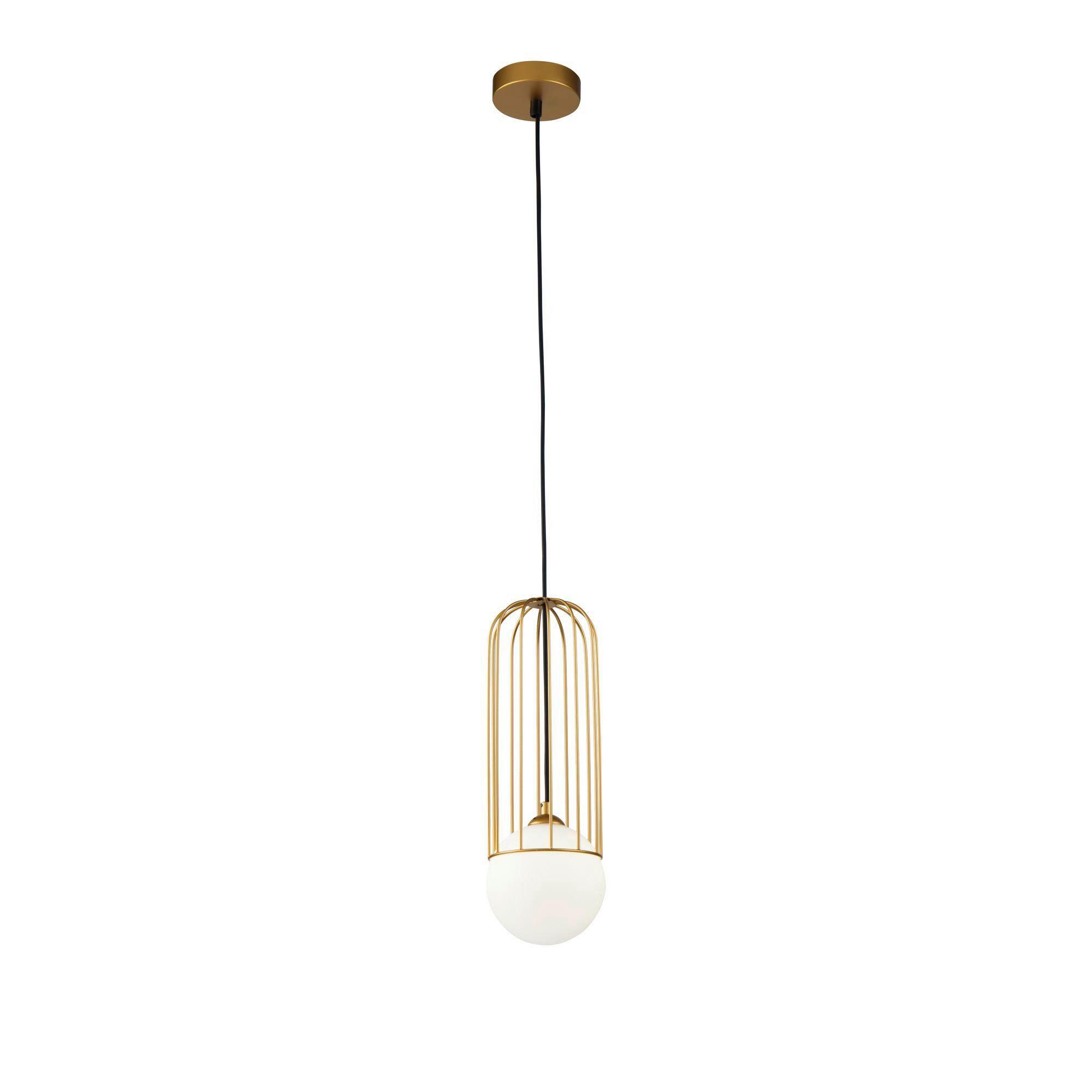 Pendelleuchte Telford - Goldfarben/Weiß, Trend, Glas/Metall (12/35cm) - MAYTONI