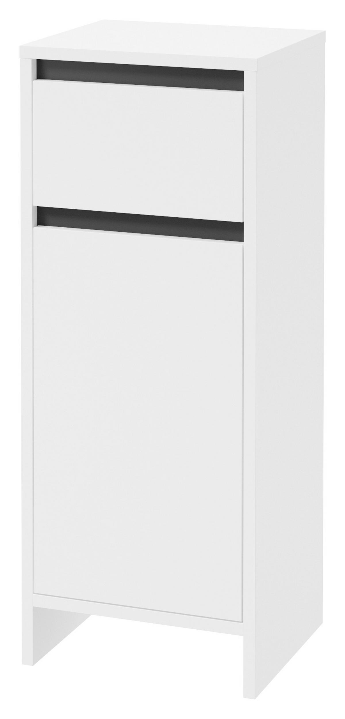Badezimmer Unterschrank Slito Bxh 32x80 Cm Weiß - Anthrazit/Weiß, Basics, Holzwerkstoff (32/80/28cm) - MID.YOU
