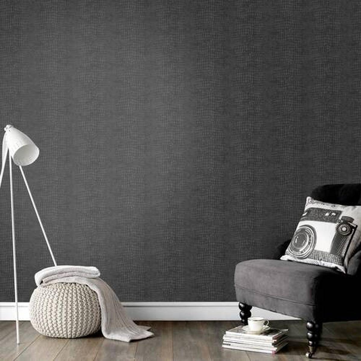 Vliestapete Schwarz, 52x1005 cm - Schwarz, Basics, Papier/Kunststoff (52/1005cm)