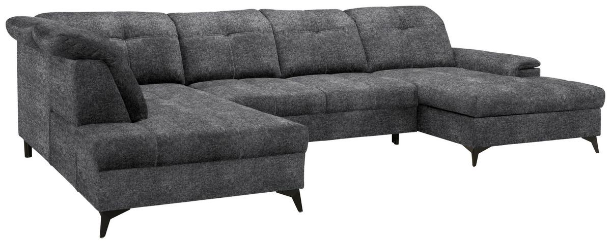 Rohová sedačka U SIERRA, levá, sivá INFINITY - šedá, Moderní, kov/textil (181-230/90-106/364cm) - Mömax