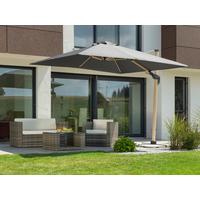 Ampelschirm Rhodos Twist W BHT: 358x263x300 cm Anthrazit - Eichefarben/Anthrazit, Basics, Textil/Metall (358/263/300cm) - Schneider Schirme