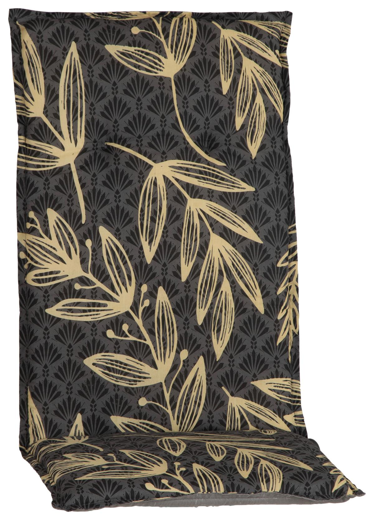 Hochlehnerauflage Genf 120x48 cm Braun/ Weiß - Gelb/Grau, Basics, Textil (120/48/5cm) - Beo