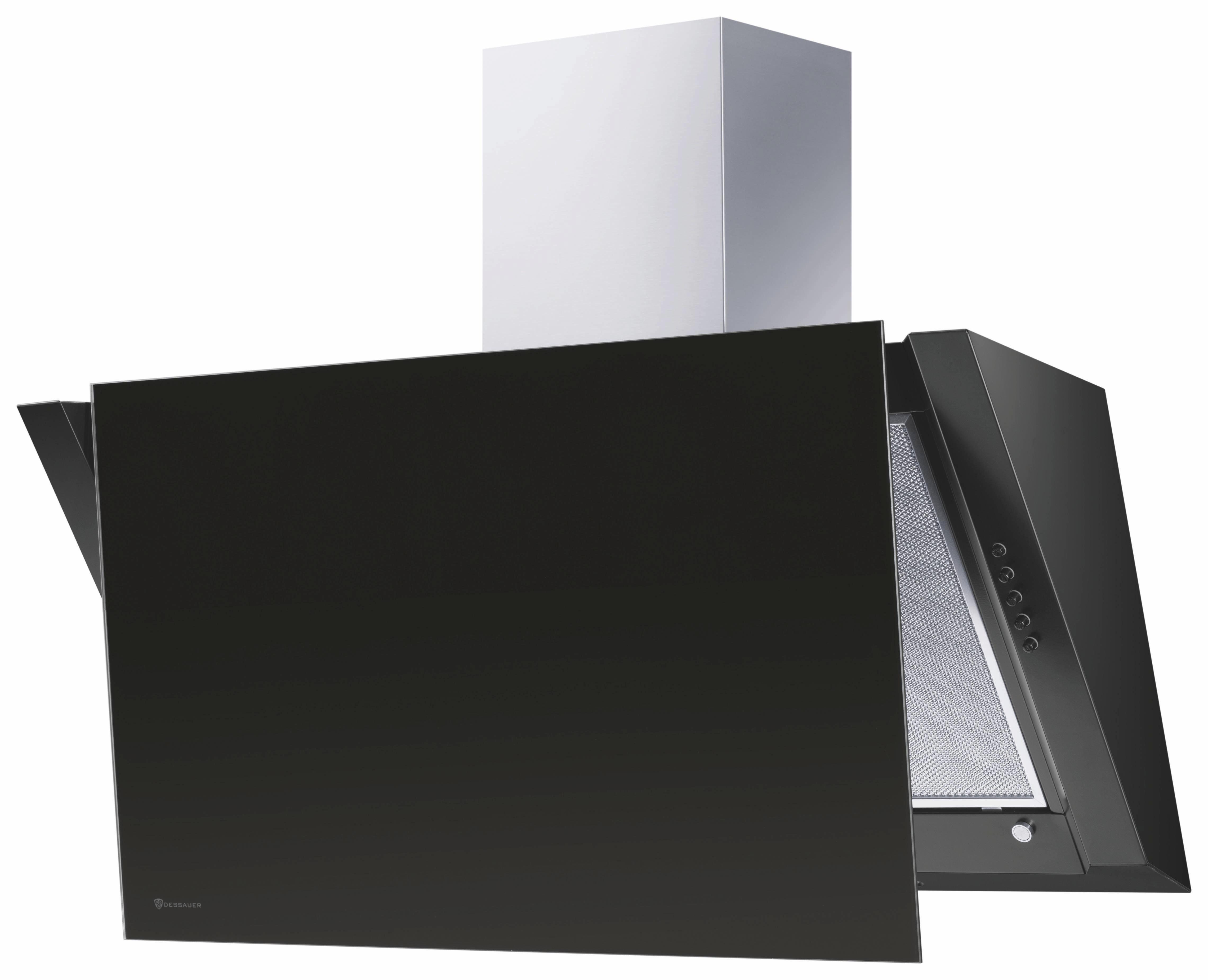 Dunstabzugshaube Visio 90 S - Schwarz, Glas (90/41/40cm) - Dessauer