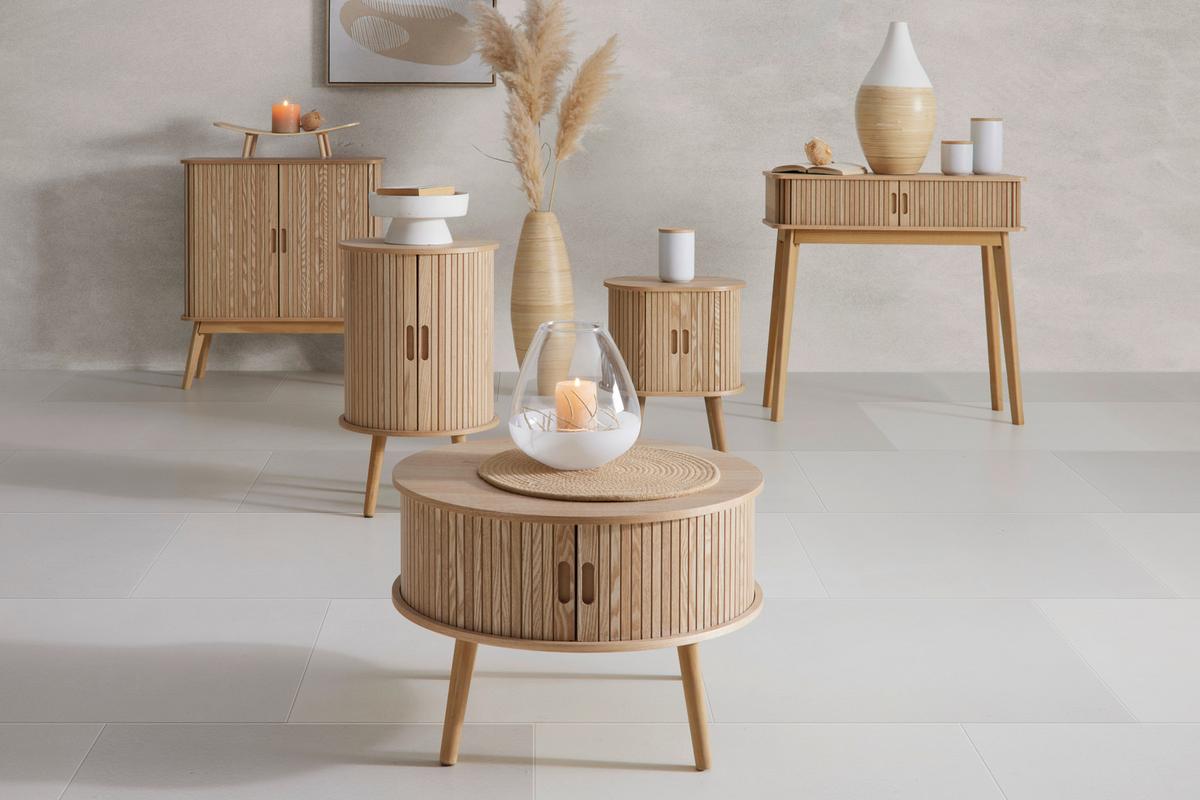Konferenčný stolík SKANDY - prírodná farba, Modern, drevo/kompozitné drevo (60/60/40cm) - Premium Living