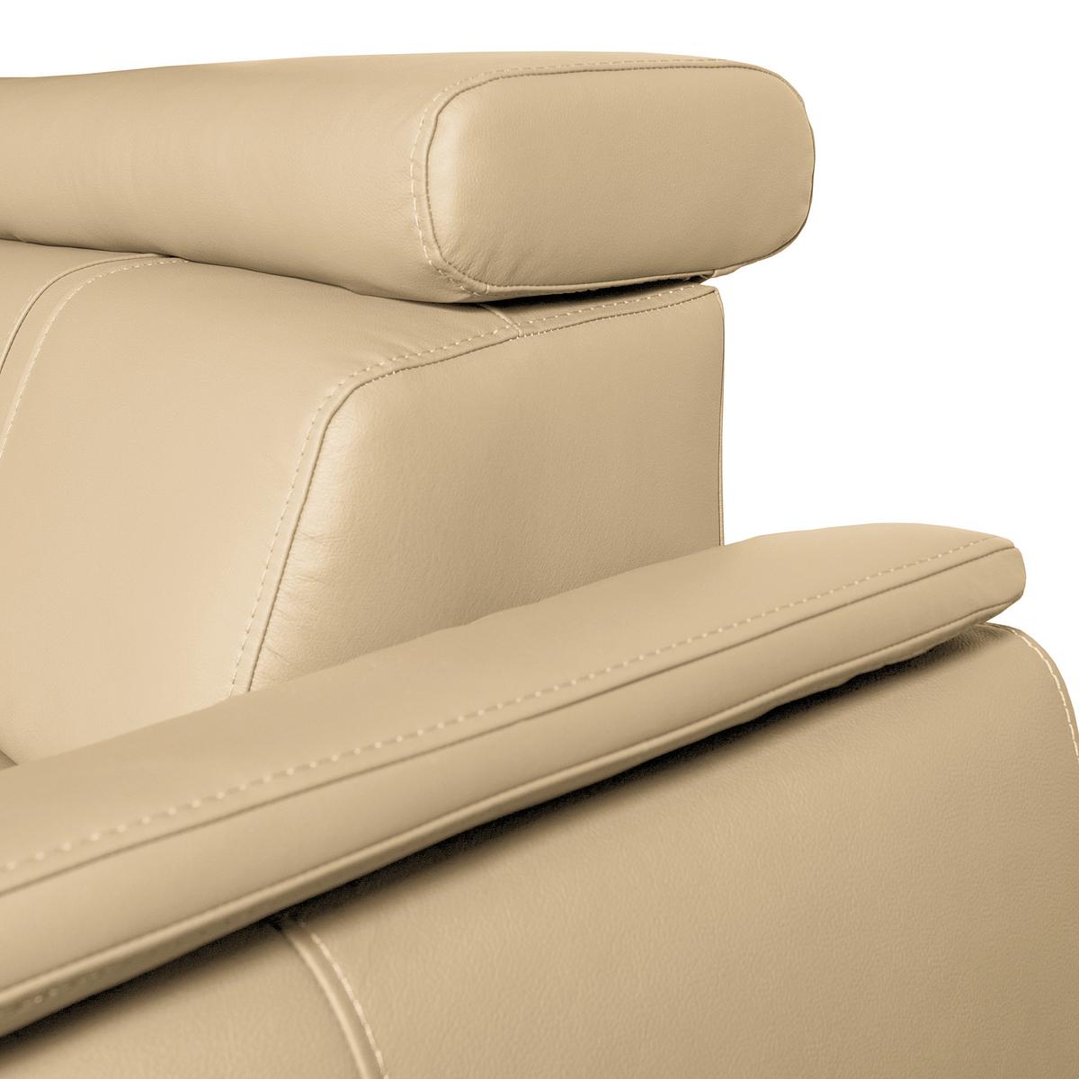 Ecksofa City Beige B: 193x265 Cm - Wengefarben/Beige, Design, Leder (193/265cm) - Livetastic