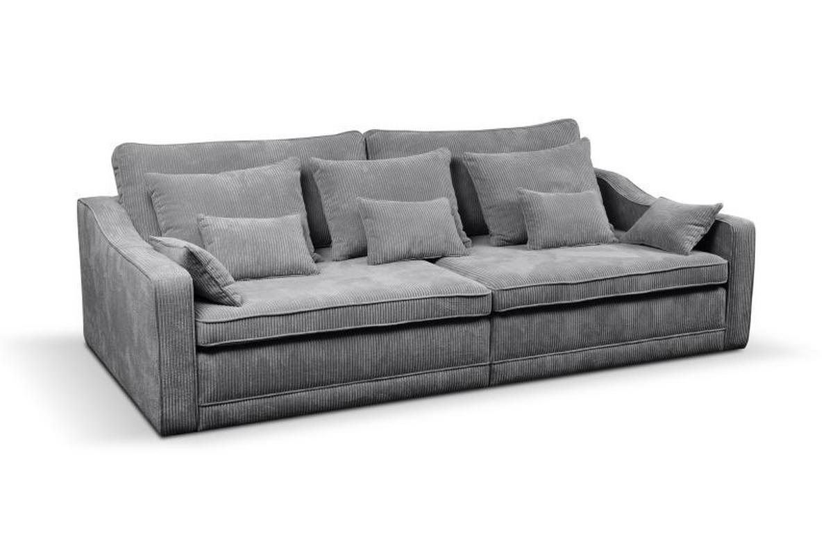 Bigsofa Evora Grau B: 276 cm - MODERN, Textil (276/71-92/137cm)