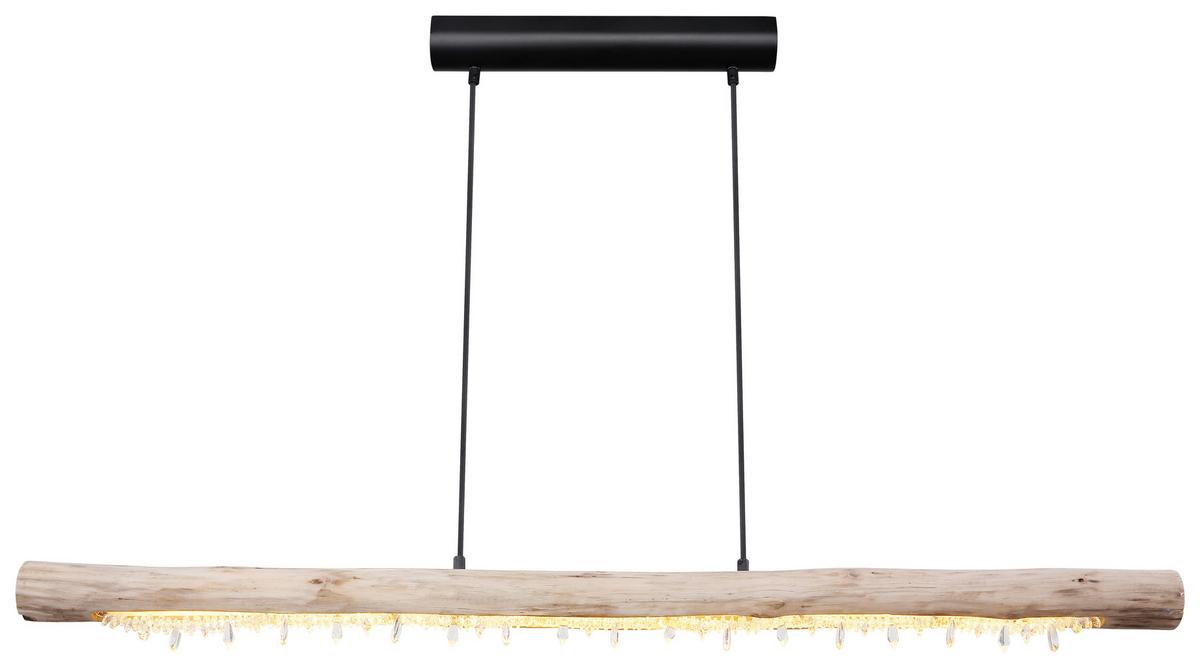 Hängeleuchte Felicitas H: 150 cm 1-Flammig - Klar/Schwarz, Basics, Holz/Kunststoff (120/7/150cm) - Globo