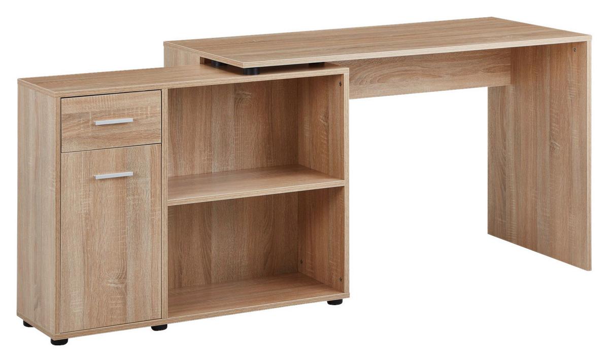Schreibtischkombination B 120  H 75,5 Wohnling Eiche - Sonoma Eiche, MODERN, Holzwerkstoff (106,5/120/75,5cm) - MID.YOU