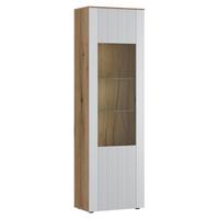 Vitrine Manilla Eichefarben B: 59 cm - Eichefarben/Hellgrau, Trend, Glas/Holzwerkstoff (59/200,3/40cm)