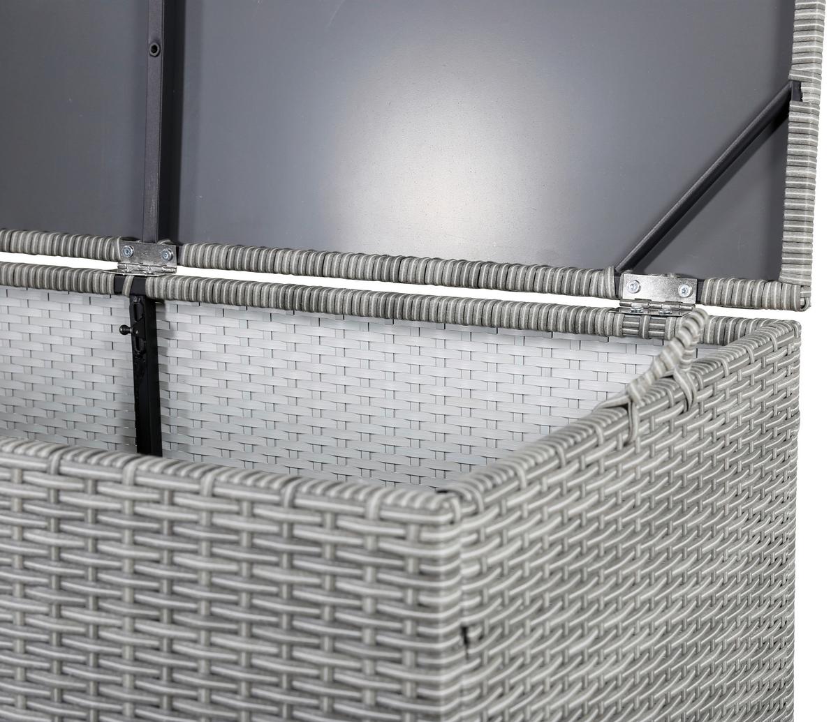 Kissenbox London - Grau, KONVENTIONELL, Kunststoff (130/61/60cm) - Gardenson