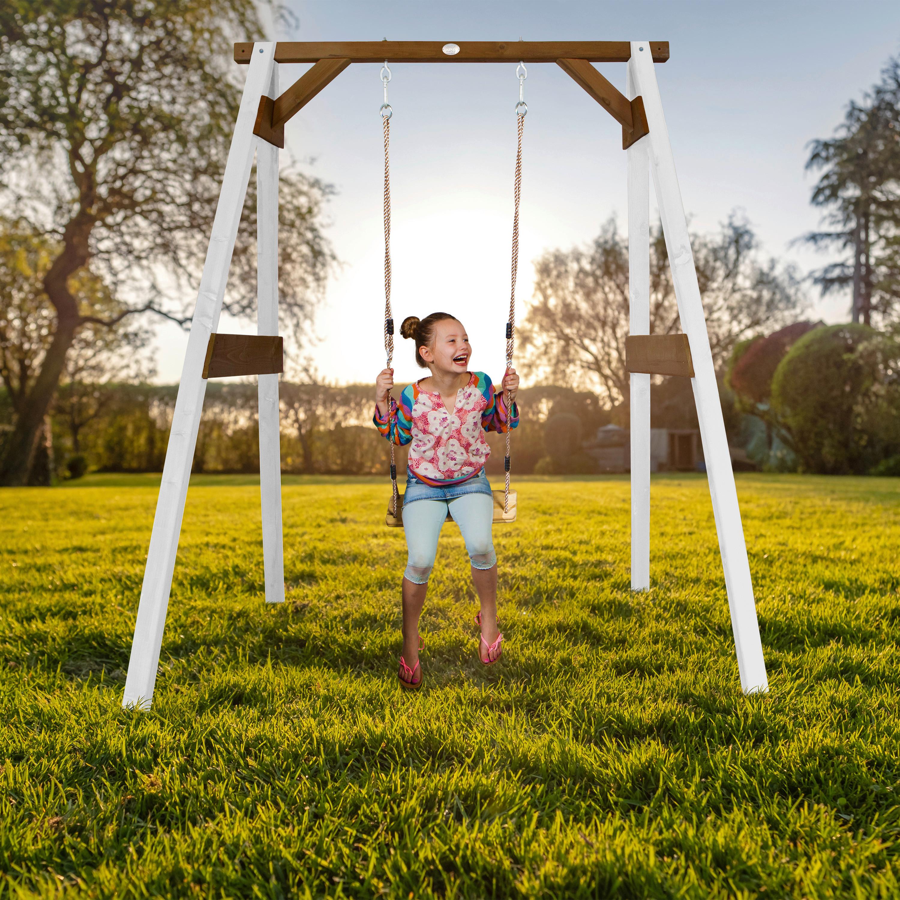 Schaukel A030.136.02 - Braun/Weiß, KONVENTIONELL, Holz (181/207/160cm) - Ambia Garden