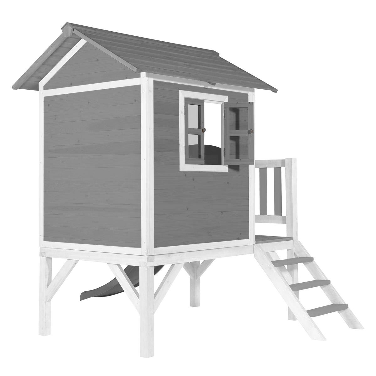 Spielhaus Grau/weiß/grau L: 167 B:240 H:189 - Weiß/Grau, LIFESTYLE, Holz/Kunststoff (167/240/189cm)