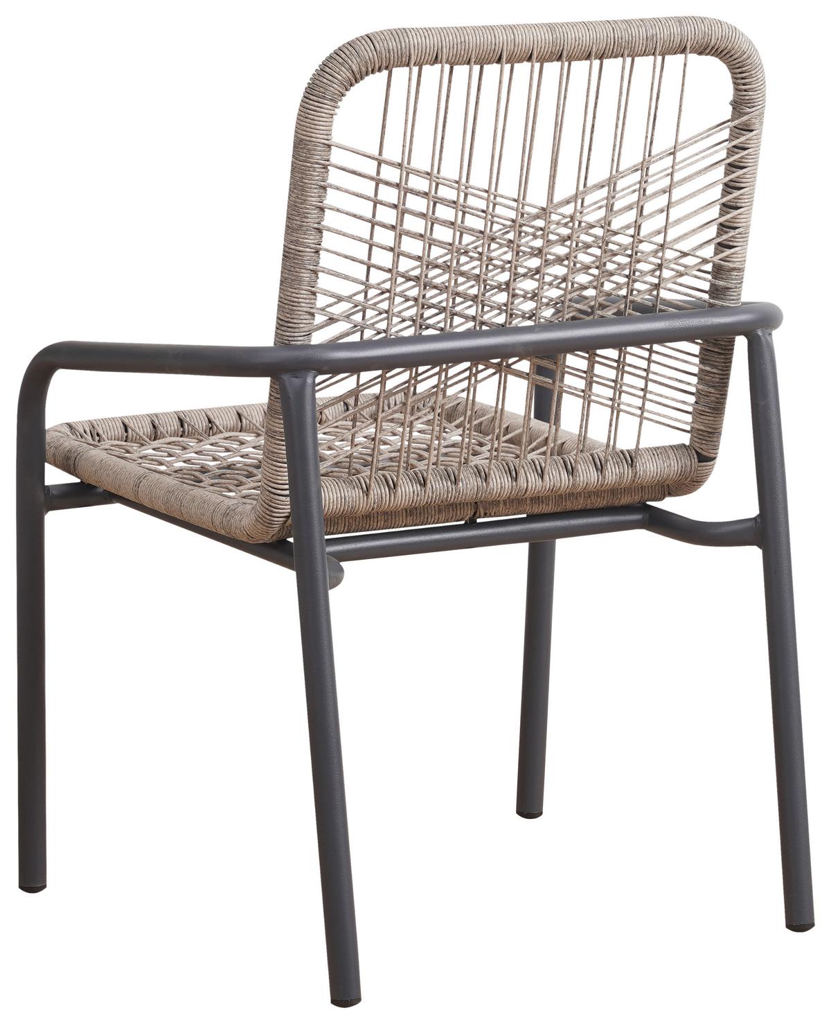Gartensessel 2er-set Helmond Kunststoff/edelstahl - Sandfarben/Anthrazit, Design, Kunststoff/Metall (53/76/44cm) - Gardenson