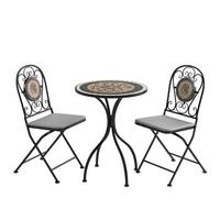 Balkonset Andrea 2 - Multicolor/Schwarz, MODERN, Textil/Stein - Luca Bessoni