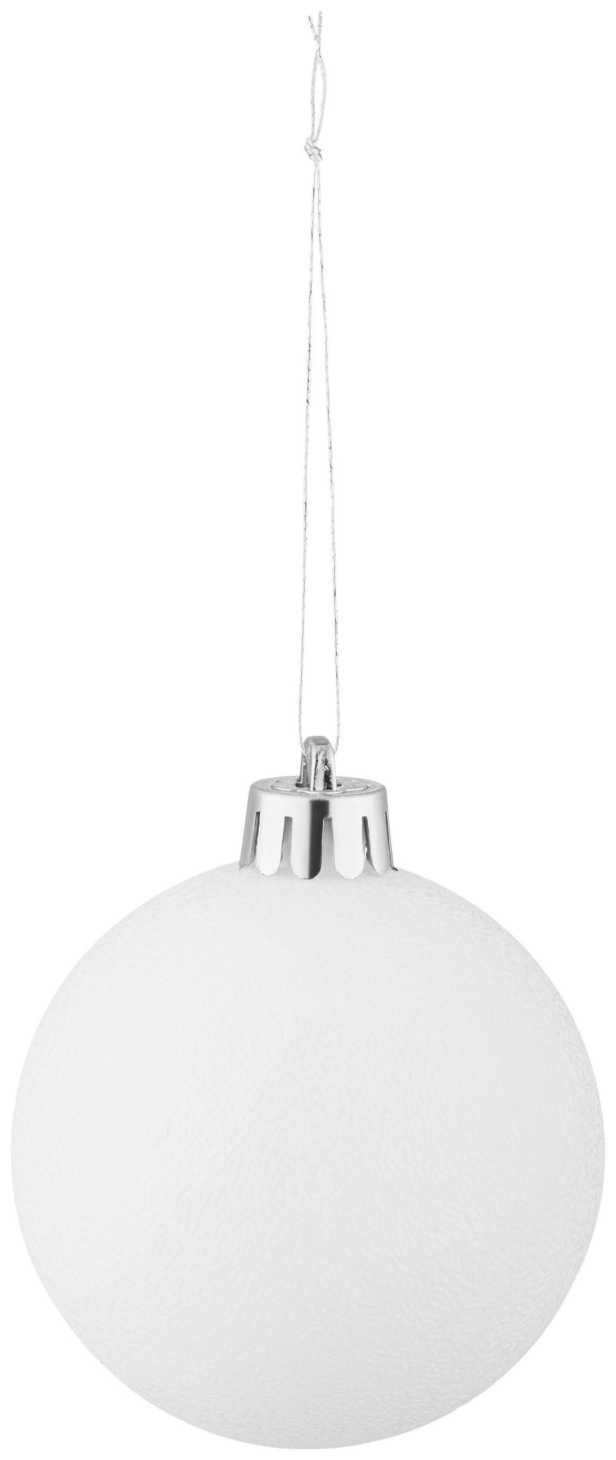 CHRISTBAUMKUGEL-SET Herbert, Weiß, 30-teilig - Weiß, KONVENTIONELL, Kunststoff (6cm) - Luca Bessoni