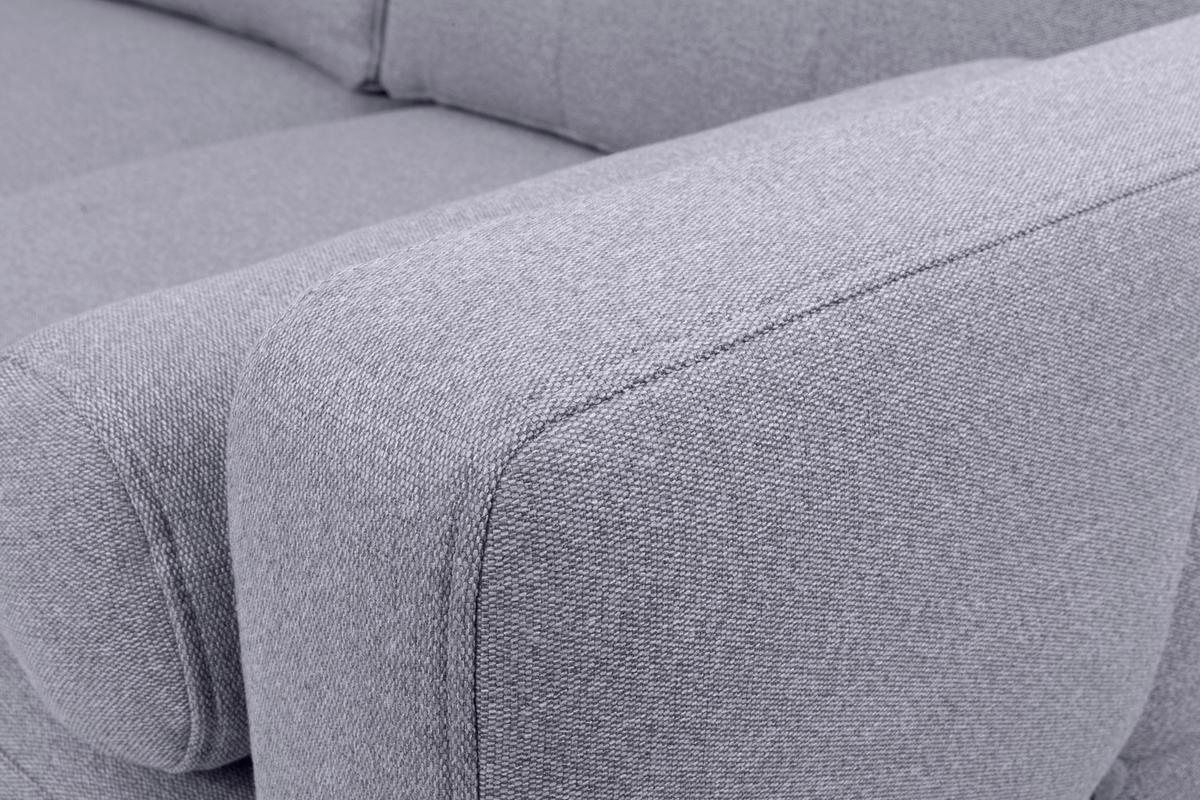 Eckschlafsofa Noret Graublau S: 242/242 cm - Eiche Wotan/Hellgrau, KONVENTIONELL, Textil (242/242cm) - MID.YOU