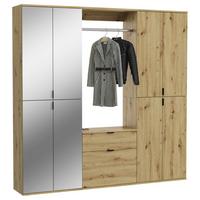 Garderobe Projekt X Eiche Artisan B: 183 cm - KONVENTIONELL, Glas/Holzwerkstoff (183/193/34cm) - MID.YOU
