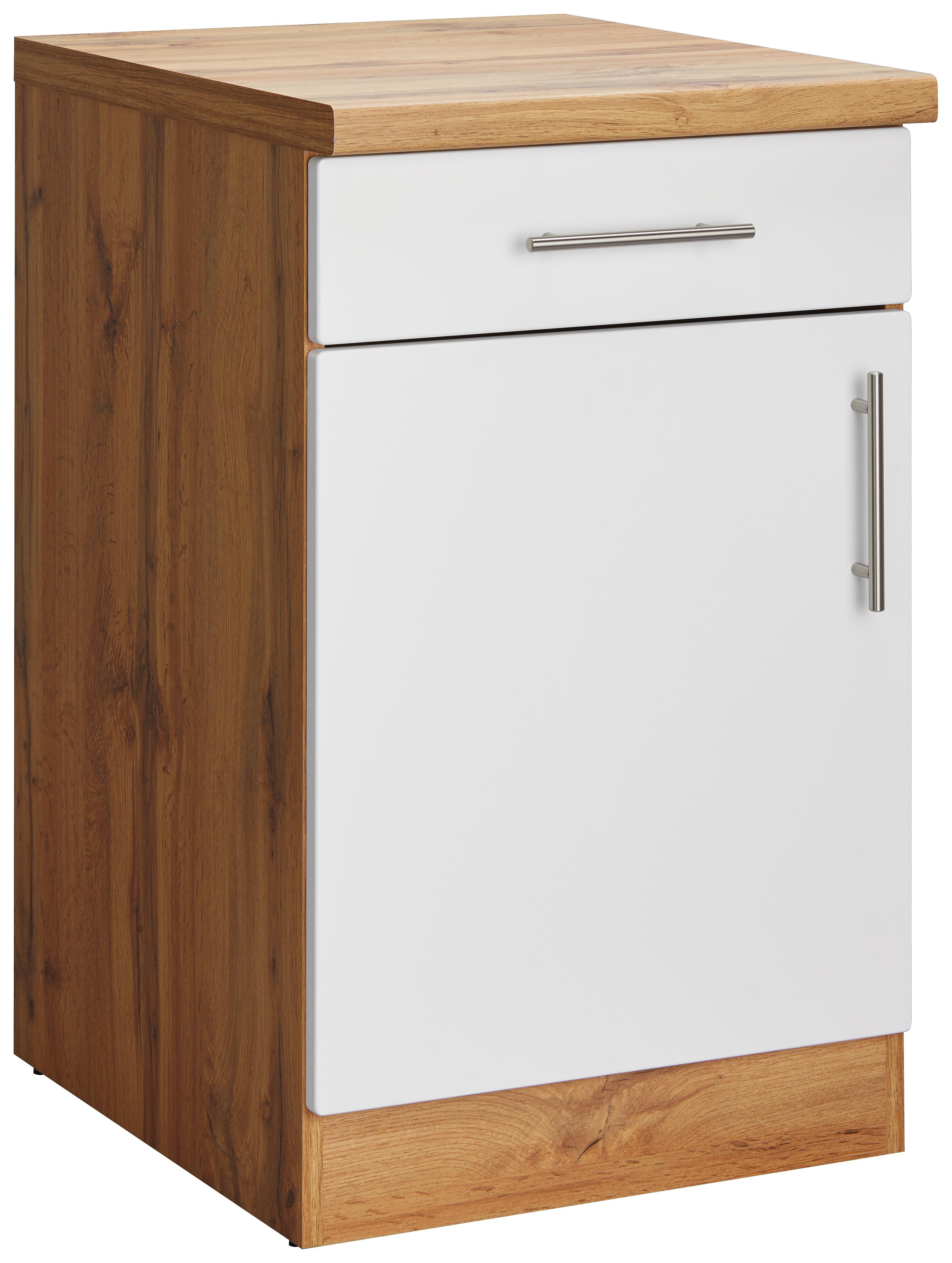 Küchenunterschrank Stella Us50 - Eichefarben/Weiß, Holzwerkstoff (50/86/57cm) - Ombra