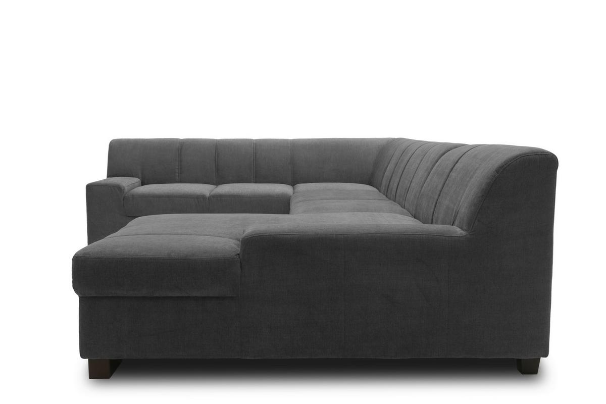 Wohnlandschaft Norma Anthrazit Webstoff - Wengefarben/Anthrazit, Design, Textil (212/328/153cm) - MID.YOU