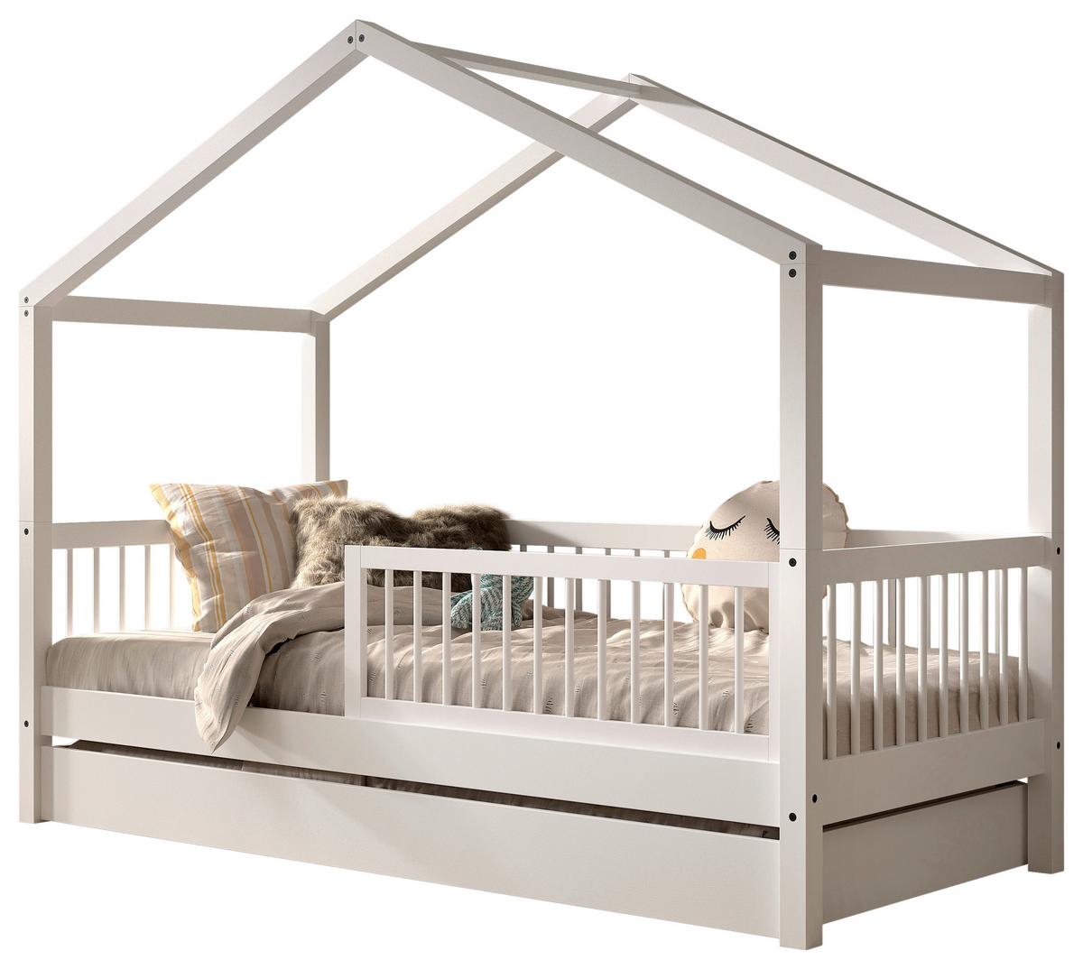 HAUSBETT Forrest Weiß 90x200cm - Weiß/Naturfarben, MODERN, Holz (90/200cm) - Vipack