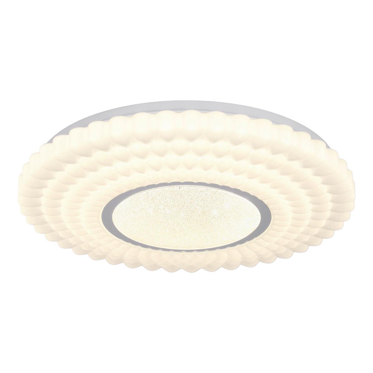 LED-Deckenleuchte 13-34250 Uran - Chromfarben/Weiß, KONVENTIONELL, Kunststoff/Metall (38/38/7cm)