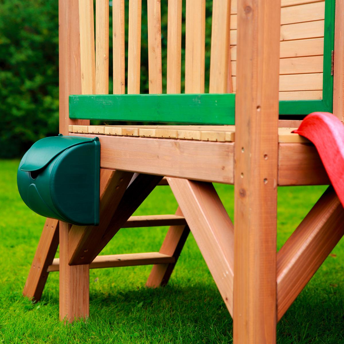 Spielhaus Natur, Rot L: 177 B: 264 H: 203 - Rot/Braun, LIFESTYLE, Holz/Kunststoff (177/264/203cm)