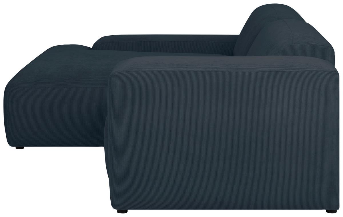 Ecksofa Hannah Blau 170x252 Cm - Blau/Schwarz, Design, Textil (170/252cm) - MID.YOU