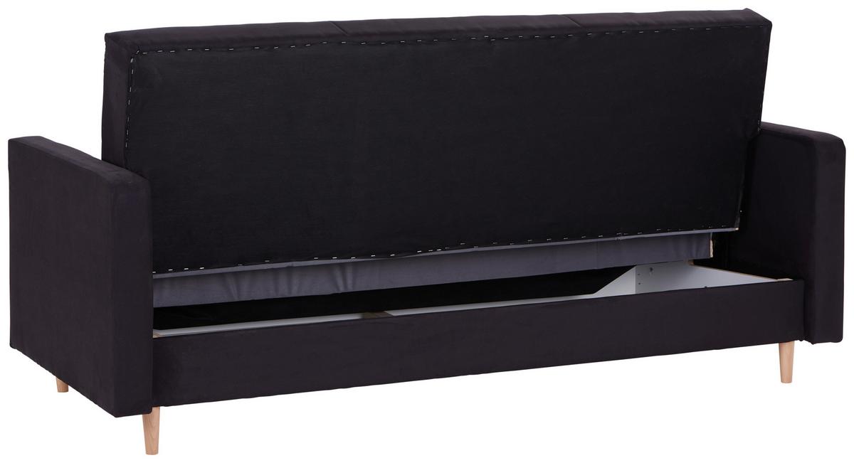 Schlafsofa Nicea - Schwarz/Braun, MODERN, Holz/Kunststoff (210/117/75cm) - Ondega