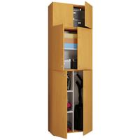 Mehrzweckschrank Lona XXL Buche Dekor BxH: 70x223 cm - Buchefarben/Schwarz, MODERN, Holzwerkstoff (70/223/39cm) - MID.YOU