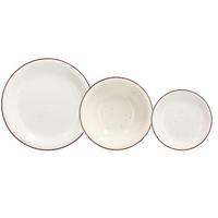 Tafelservice Stay Keramik 6 Personen Geschirr Set - Creme/Braun, Design, Keramik - Tognana