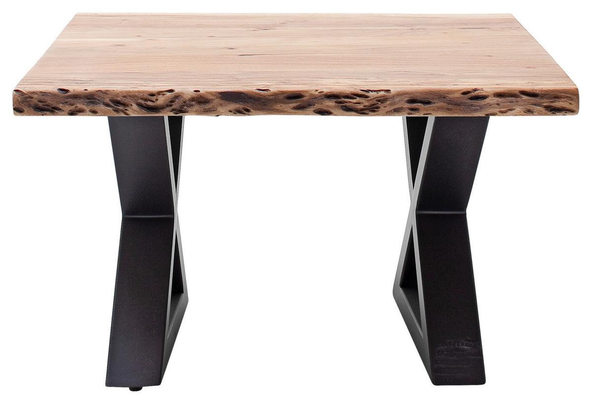 Couchtisch Holz Mit Massiver Tischplatte Cartagena, Akazie - Anthrazit/Akaziefarben, MODERN, Holz/Metall (75/45/75cm)