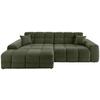 Ecksofa Bosco Dunkelgrün S: 152x301 cm - Dunkelgrün/Schwarz, MODERN, Textil (152/301cm) - Livetastic