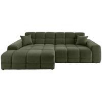 Ecksofa Bosco Dunkelgrün S: 152x301 cm - Dunkelgrün/Schwarz, MODERN, Textil (152/301cm) - Livetastic