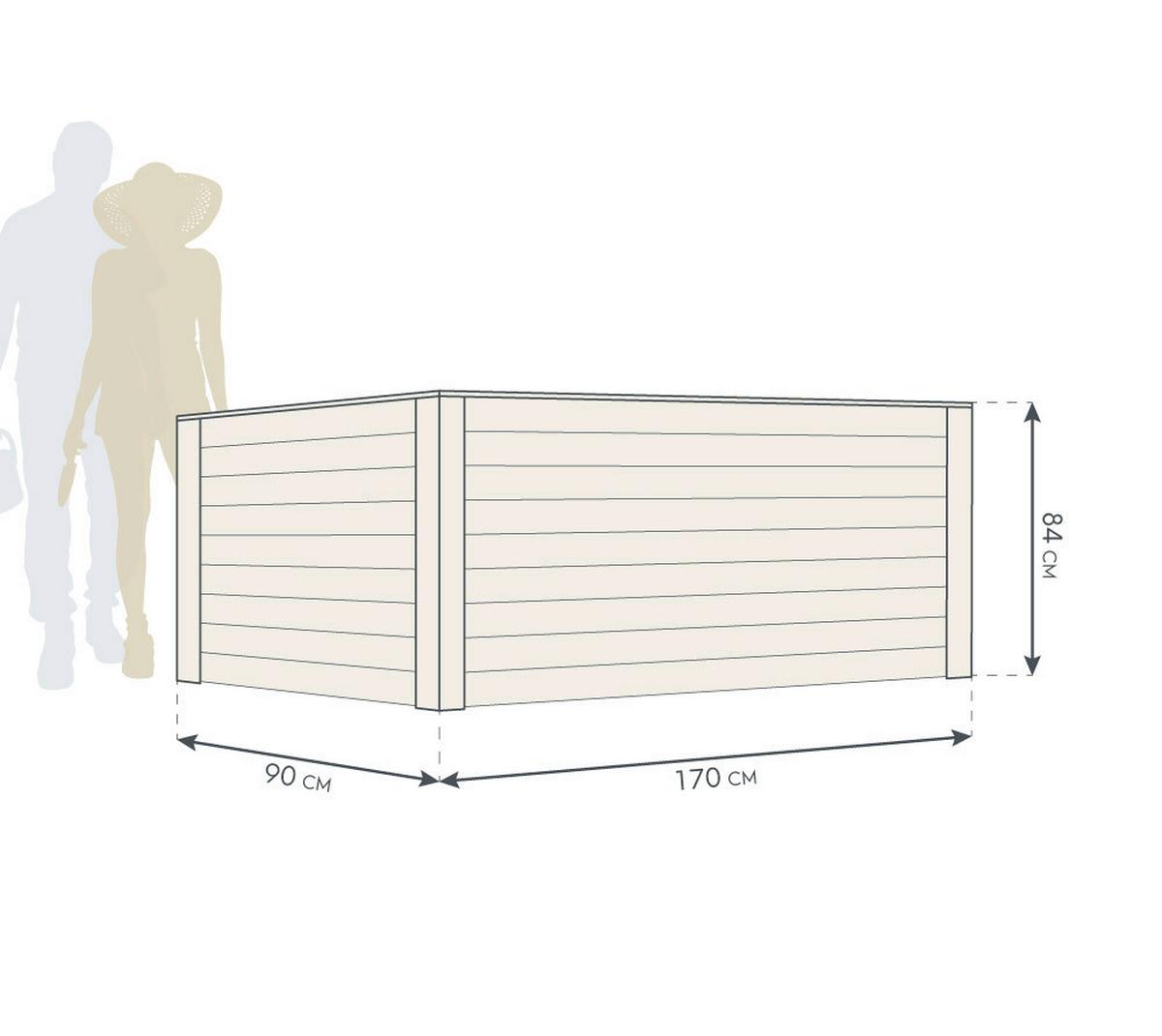 Hochbeet Echtholz Lärche 90x84x170 cm Lärchefarben - Lärchefarben, Basics, Holz (90/84/170cm)