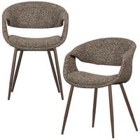 Armlehnstuhl-Set Yossi Braun/Kupferfarben B: 57cm - Braun/Kupferfarben, MODERN, Textil/Metall (57/78/57cm) - Livetastic