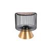 Beistelltisch Malibu Schwarz/Goldfarben - Goldfarben/Schwarz, Basics, Stein/Metall (51/56,5/51cm) - Kayoom
