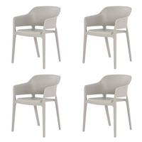 GARTENSTUHL-SET GIETHOORN - Hellgrau, MODERN, Kunststoff (54,5/77,5/55cm) - Gardenson