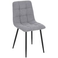 Vierfußstuhl Adea Leinenoptik Grau, B: 45 cm - Schwarz/Grau, KONVENTIONELL, Holz/Textil (45/88/55cm) - P & B