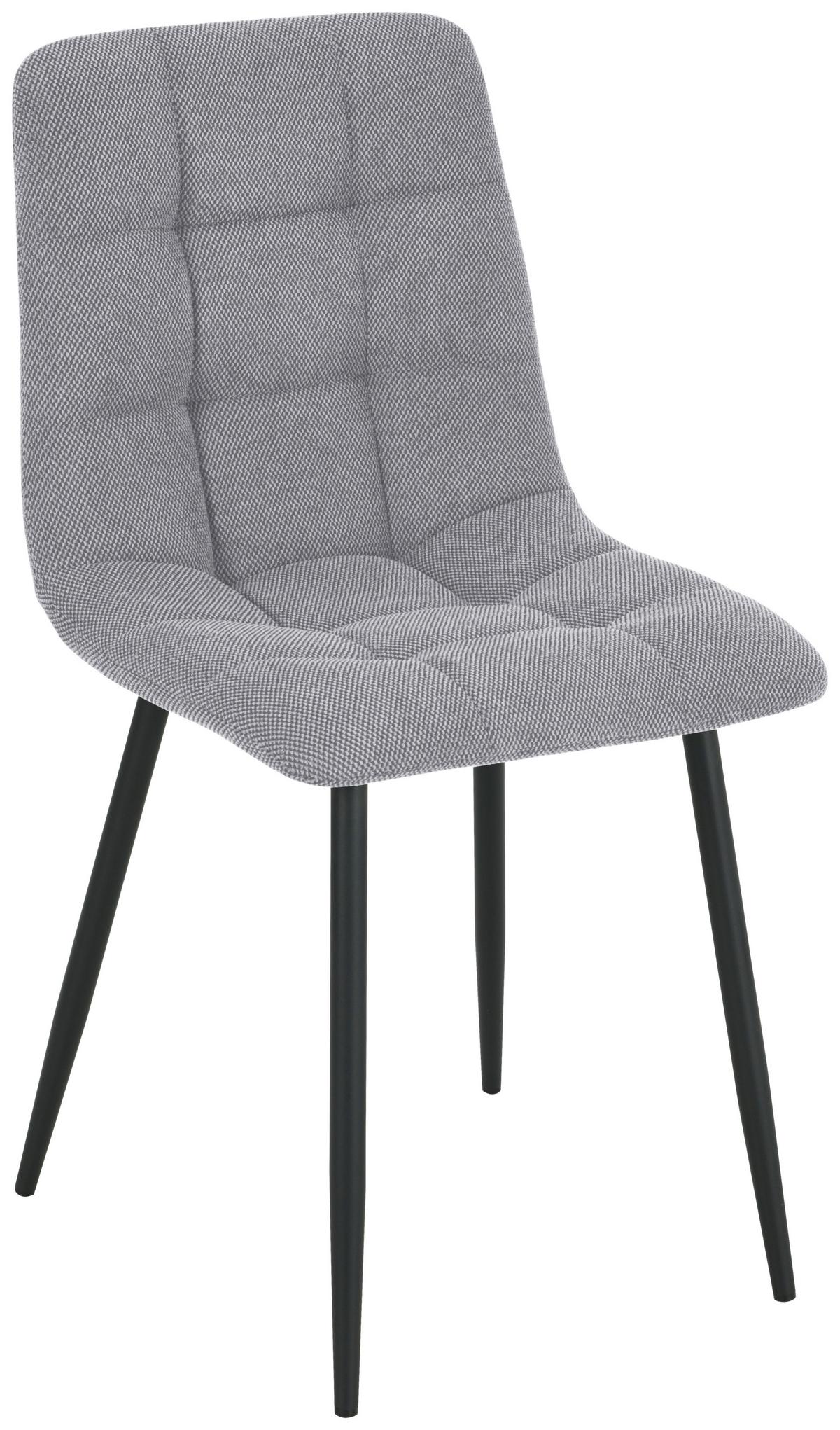 Vierfußstuhl Adea Leinenoptik Grau, B: 45 cm - Schwarz/Grau, KONVENTIONELL, Holz/Textil (45/88/55cm) - P & B