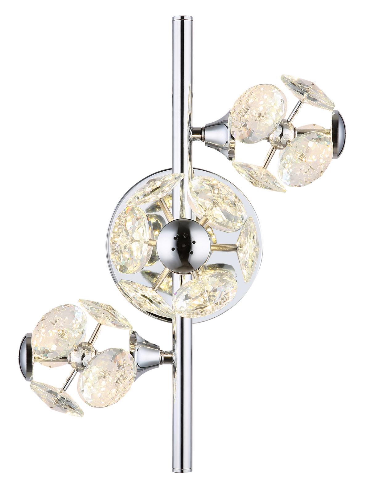 LED-Wandleuchte Virina Klar Chromfarben L:41cm - Klar/Chromfarben, KONVENTIONELL, Glas/Metall (41/33/27cm) - Globo