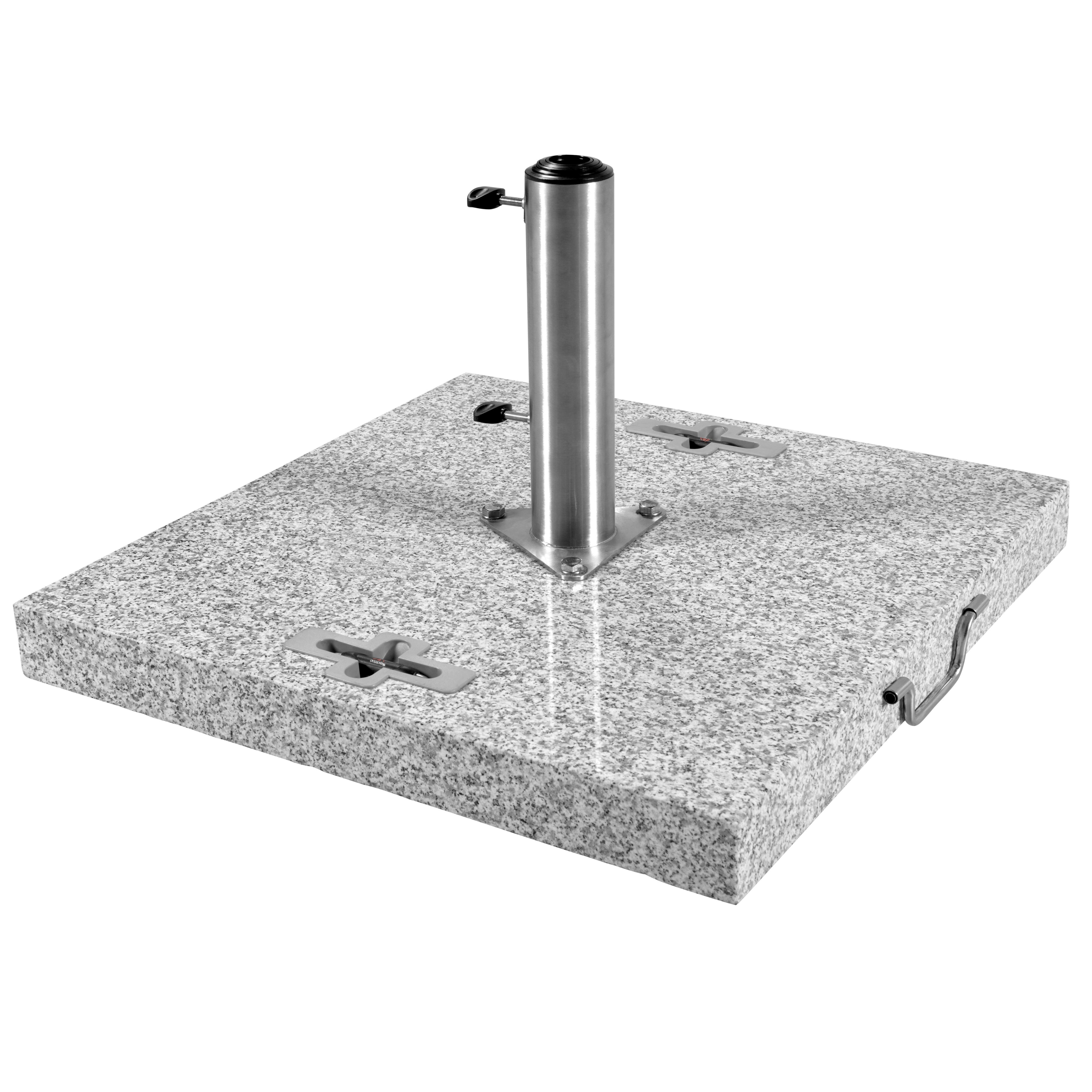 Schirmständer Naturstein Für Dm: 6,5 Cm - Edelstahlfarben/Hellgrau, Basics, Stein (70/70/7cm)