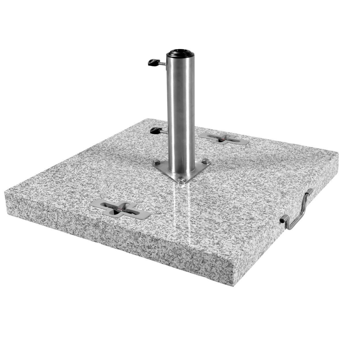 Schirmständer Naturstein für DM: 6,5 cm - Edelstahlfarben/Hellgrau, Basics, Stein (70/70/7cm)