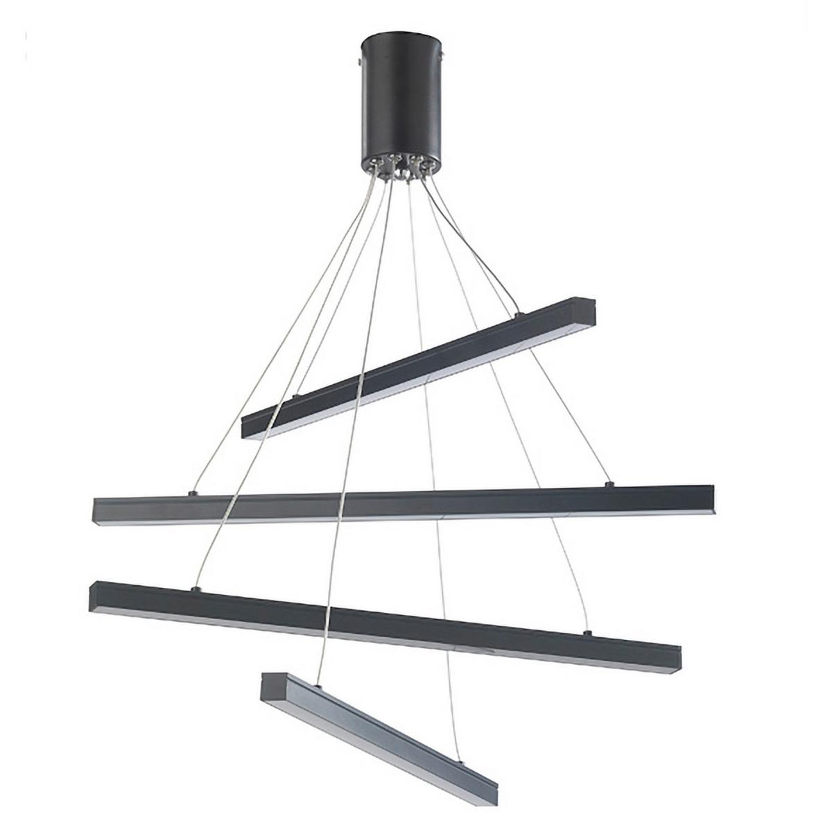 Led-hängeleuchte 4940/s - Schwarz, Design, Metall (50/95cm)