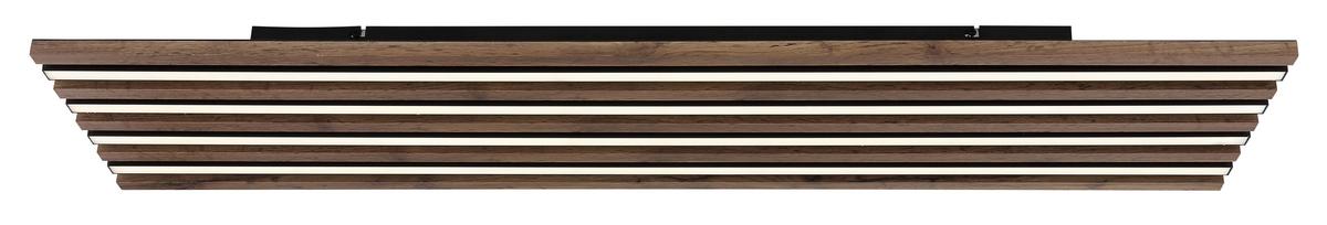 LED-DECKENLEUCHTE 67347D5CCT HAYDEN - Dunkelbraun/Schwarz, Natur, Holzwerkstoff/Kunststoff (120/30/6cm) - Globo