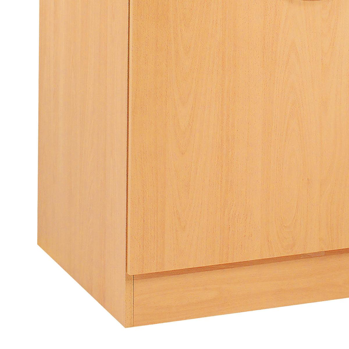 Küchenunterschrank Nano 100 cm Buche Dekor 2-Türig - Beige/Buchefarben, MODERN, Holzwerkstoff (100/85/57cm) - FlexWell