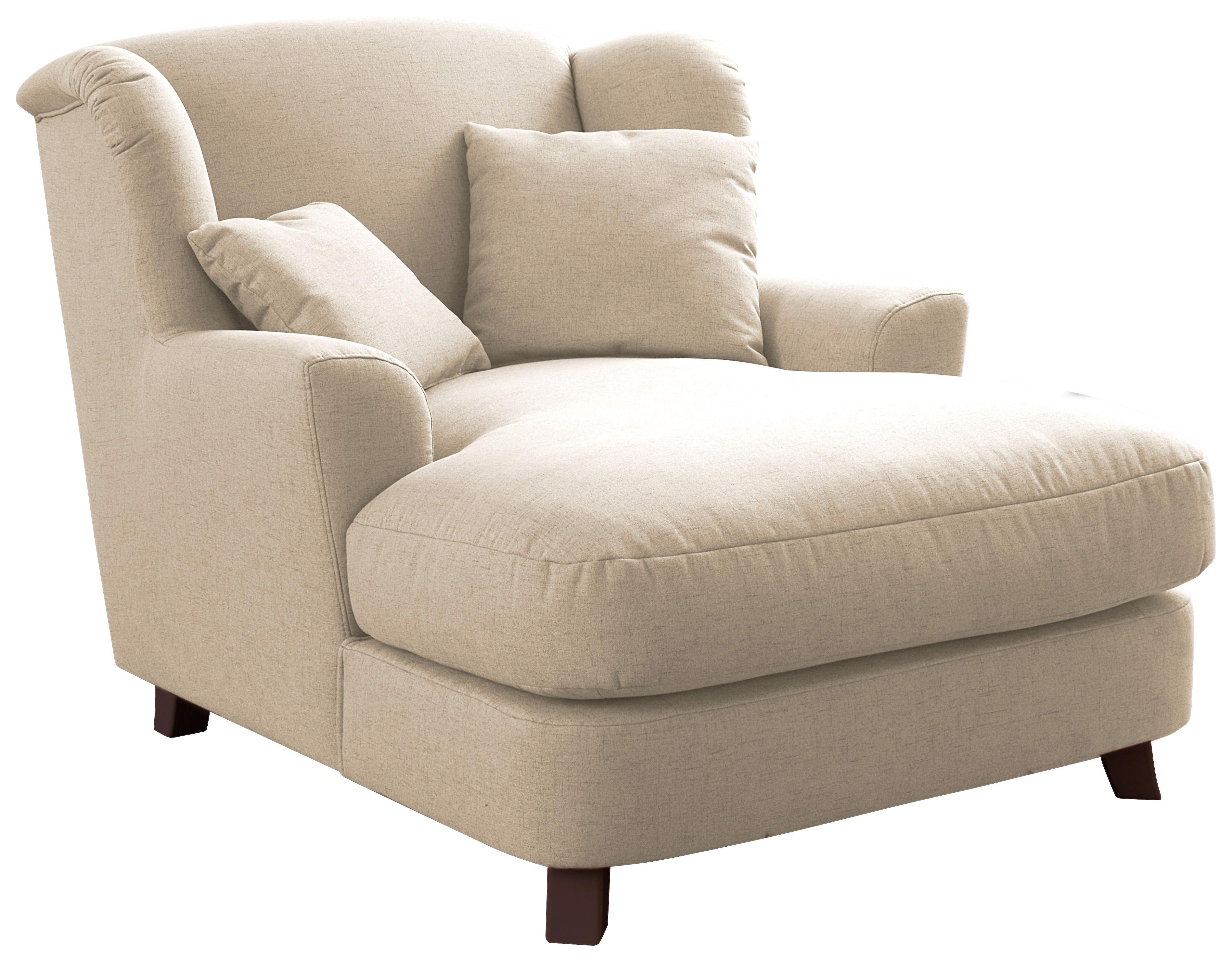 XXXL-Sessel Asado ecru inkl. Zierkissen, B: 109 cm - Ecru/Dunkelbraun, MODERN, Textil (109/104/145cm) - Sit & More