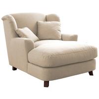 XXXL-Sessel Asado ecru inkl. Zierkissen, B: 109 cm - Ecru/Dunkelbraun, MODERN, Textil (109/104/145cm) - Sit & More
