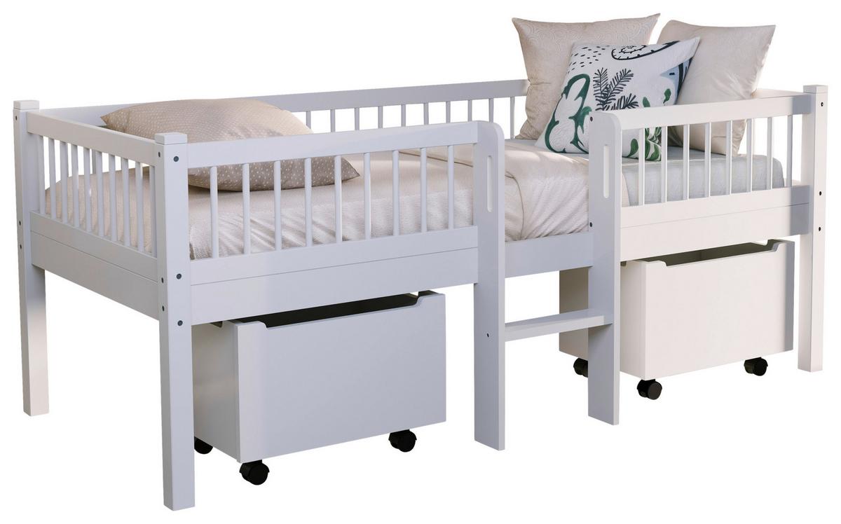 SPIELBETT Forrest Weiß 90x200cm - Weiß/Naturfarben, MODERN, Holz (90/200cm) - Vipack